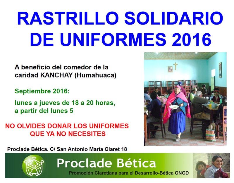 Rastrillo solidario de uniformes