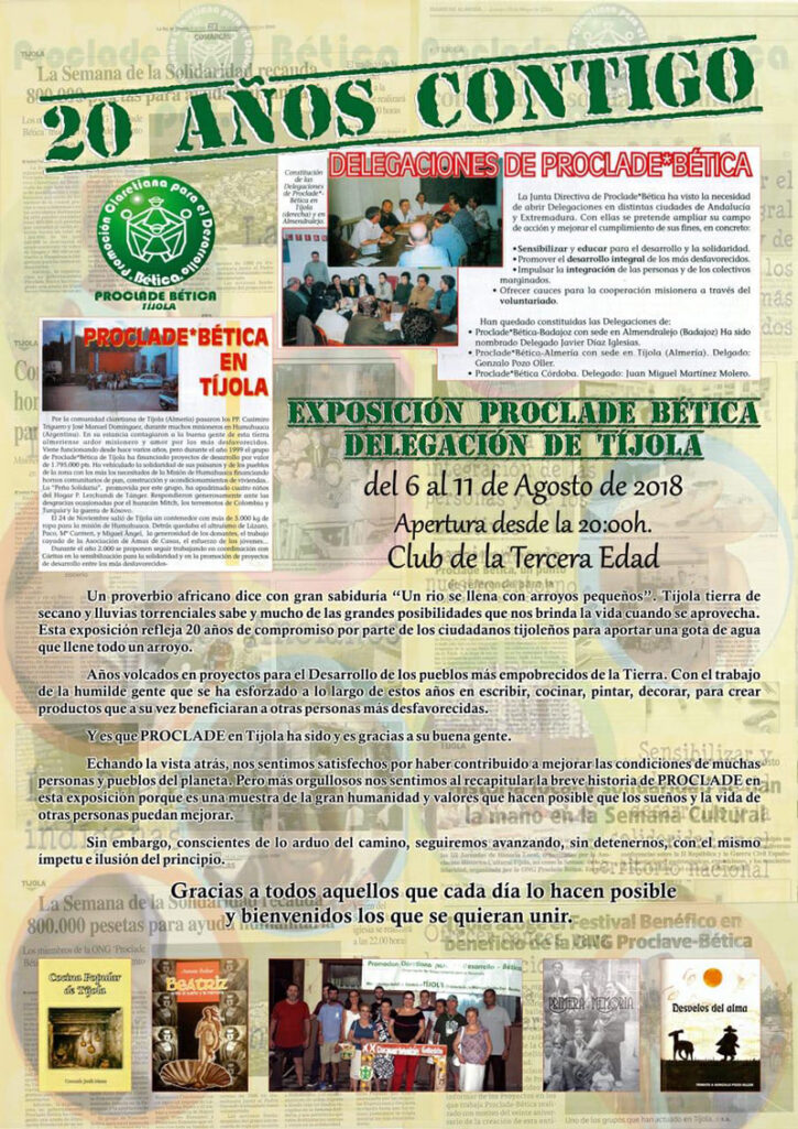 20 Aniversario Delegación de Tíjola de Proclade Bética